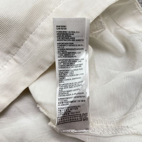 Forever 21 Woven Hoodie Full Zip Sweatshirt Men Large Black White Relaxed Casual - Picture 5 of 11